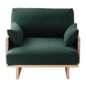 Sillón verde de madera de pino natural 93,4 cm