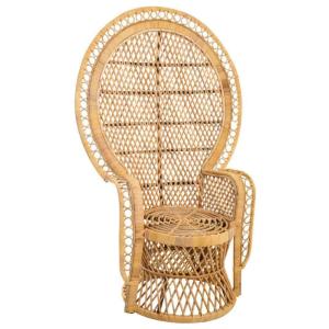 Sillón vintage de bambú marrón 96x49,5x140