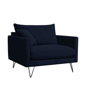 Sillón xl de terciopelo con patas de pinchos negras - azul…