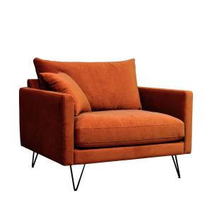Sillón xl de terciopelo con patas de pinchos negras - óxido…