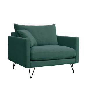 Sillón xl de terciopelo con patas de pinchos negras - verde…