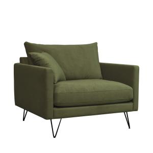 Sillón xl de terciopelo con patas de pinchos negras - verde…