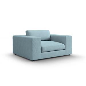 Sofá 1,5 plazas de pana azul claro