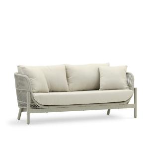 Sofa 2 plazas aluminio y cuerda beige