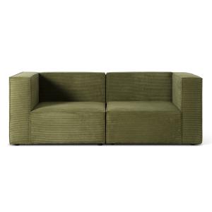 Sofa 2 plazas Chaiselongue tapizado pana verde