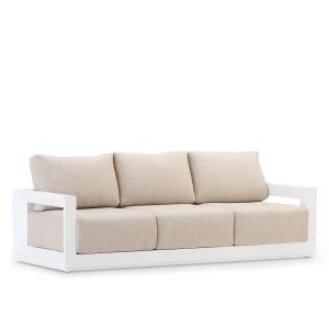 Sofa 3 plazas aluminio blanco