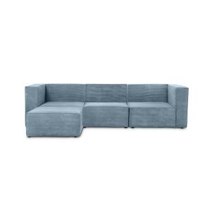 Sofa 3 plazas Chaiselongue tapizado pana azúl cornish
