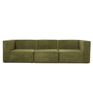 Sofa 3 plazas Chaiselongue tapizado pana verde
