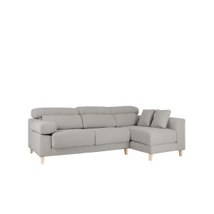 Sofá 4/5 plazas y chaise longue derecho color gris claro 30…