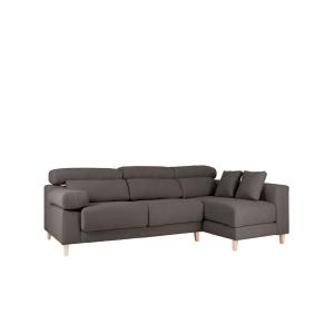 Sofá 4/5 plazas y chaise longue derecho color gris oscuro 3…