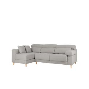 Sofá 4/5 plazas y chaise longue izquierdo color gris claro…