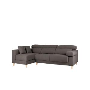 Sofá 4/5 plazas y chaise longue izquierdo color gris oscuro…