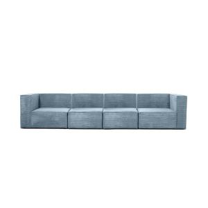 Sofa 4 plazas Chaiselongue tapizado pana azúl cornish