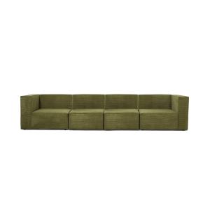 Sofa 4 plazas Chaiselongue tapizado pana verde