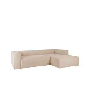Sofá 4 plazas y chaise longue derecho color beige 250x175cm