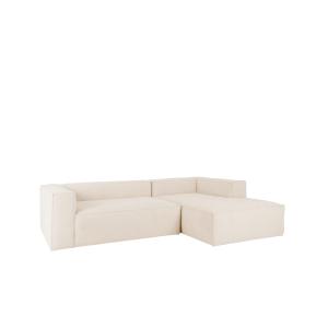 Sofá 4 plazas y chaise longue derecho color blanco 250x175c…