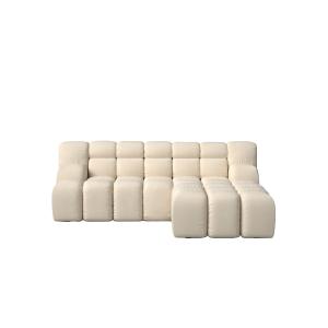 Sofá beige con chaise longue derecho 224 x 192 cm