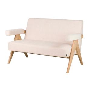 Sofá blanco de tela 134x76x85cm