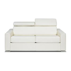 Sofá cama 100% piel 3 plazas blanco 196x223cm