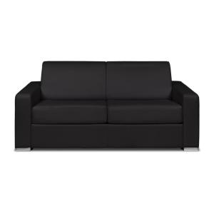 Sofá cama 100% piel 3 plazas negro 194x223cm