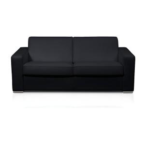 Sofá cama 100% piel 3 plazas negro 200x100cm