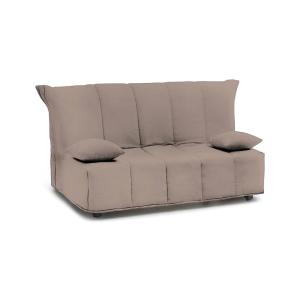 Sofá cama 2 plazas en tejido gris tórtola 125x90h85 cm