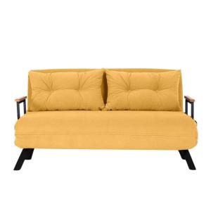 Sofá cama 2 plazas l133 cm - amarillo