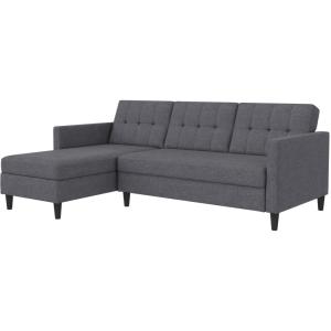 Sofá cama 3 plazas con almacenamiento en efecto lino gris