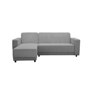 Sofá cama 3 plazas con chaise longue en tela gris