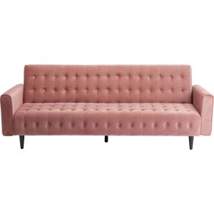 Sofá-cama 3 plazas en terciopelo rosa