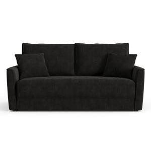 Sofá cama 3 plazas tejido tramado tacto suave negro 180 cm