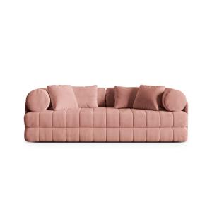 Sofá cama 3 plazas terciopelo rosa