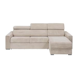 Sofá cama 5 plazas terciopelo beige 302x223cm