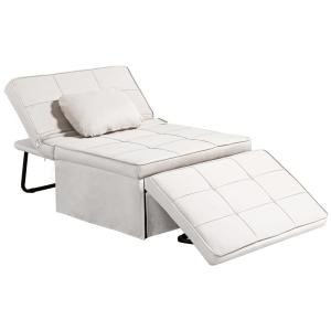 Sofá cama 95x179x78 cm crema