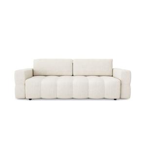 Sofá cama arcón nogal 4 plazas tejido bouclette crema