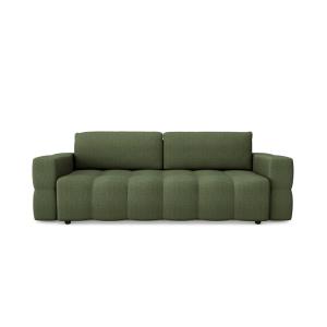 Sofá cama arcón nogal 4 plazas tejido trenzado verde oliva