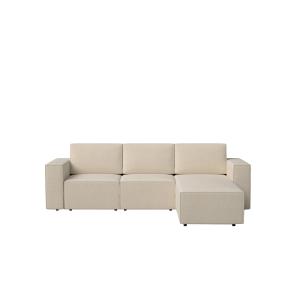 Sofá cama beige con chaise longue derecho 258 x 200 cm