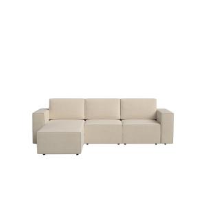 Sofá cama beige con chaise longue izquierdo 258 x 200 cm
