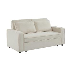 Sofá cama borreguito de 3 plazas, crema