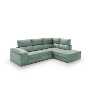 Sofá cama chaise longue alta gama derecha agua marina 285x2…