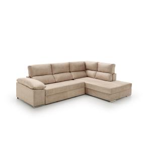 Sofá cama chaise longue alta gama derecha beige 285x200x105