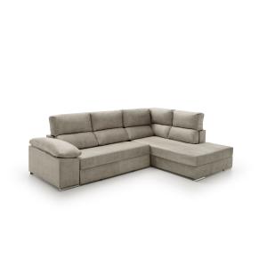 Sofá cama chaise longue alta gama derecha gris 285x200x105