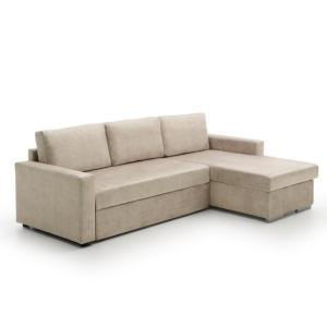 Sofá cama chaise longue low cost derecha beige 226x146x85