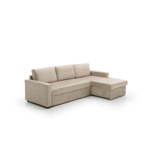 Sofá cama chaise longue low cost derecha beige 236x146x85