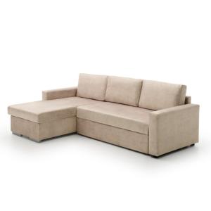 Sofá cama chaise longue low cost izquierda beige 226x146x85