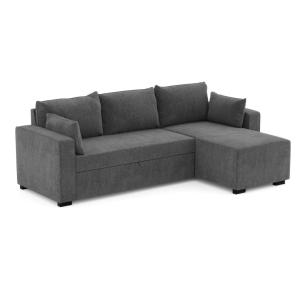 Sofá cama chaise longue reversible gris oscuro en poliéster…