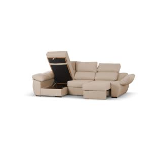 Sofá cama Chaiselongue cama Distinción Beige Izquierda