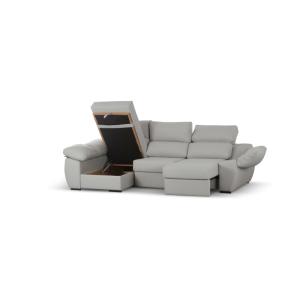 Sofá cama Chaiselongue cama Distinción Gris Izquierda