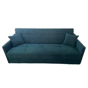Sofá cama con arcillo de pana verde para tres plazas