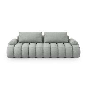 Sofá cama con baúl 4 plazas tejido estructural gris claro